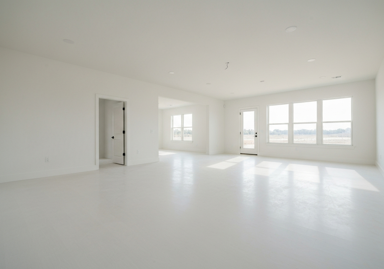 Pristine white walls in new construction home
