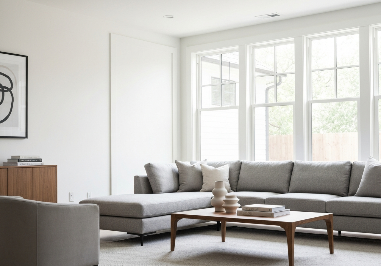 Beautiful freshly painted modern living room