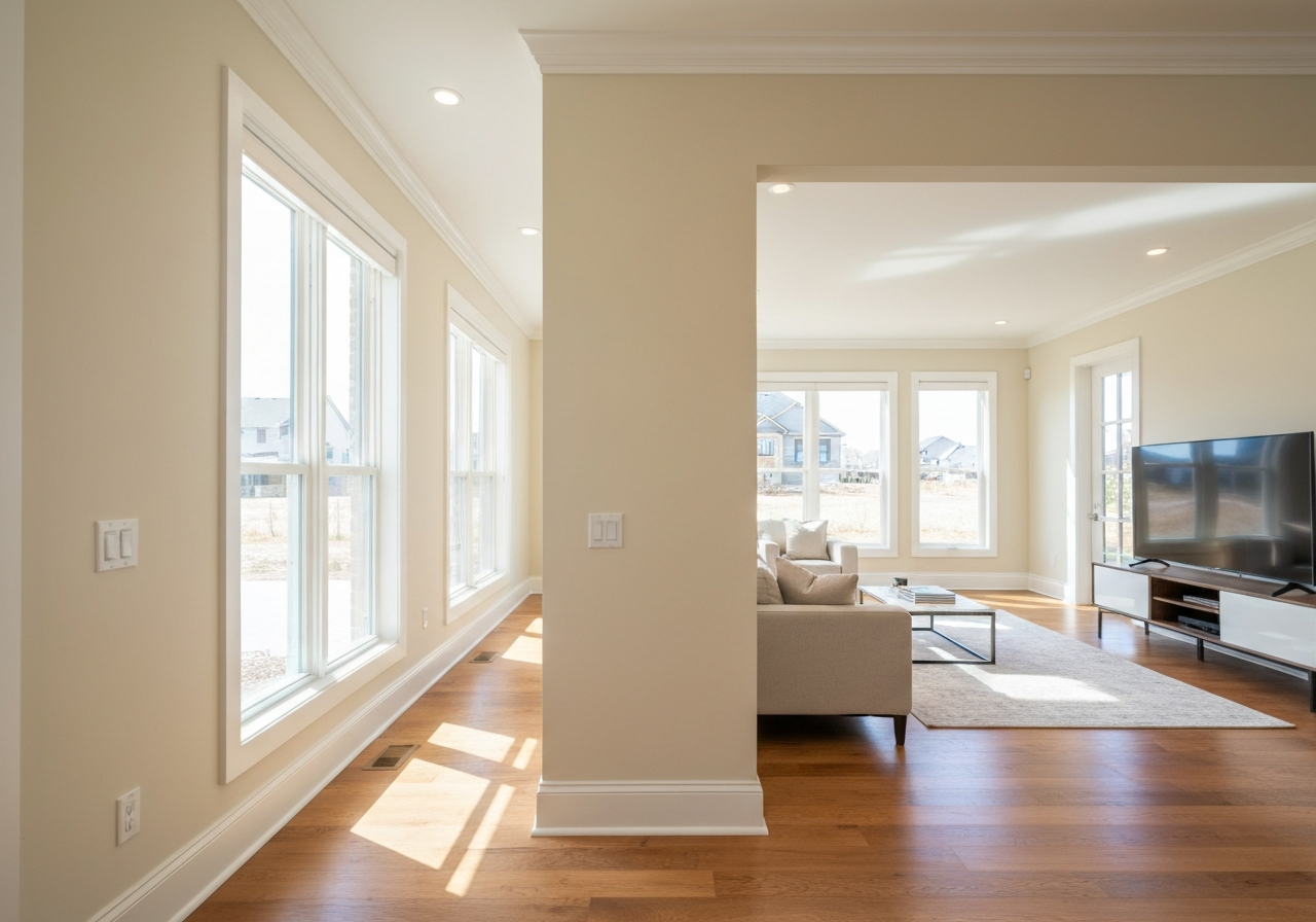 Perfectly painted walls with crisp baseboards