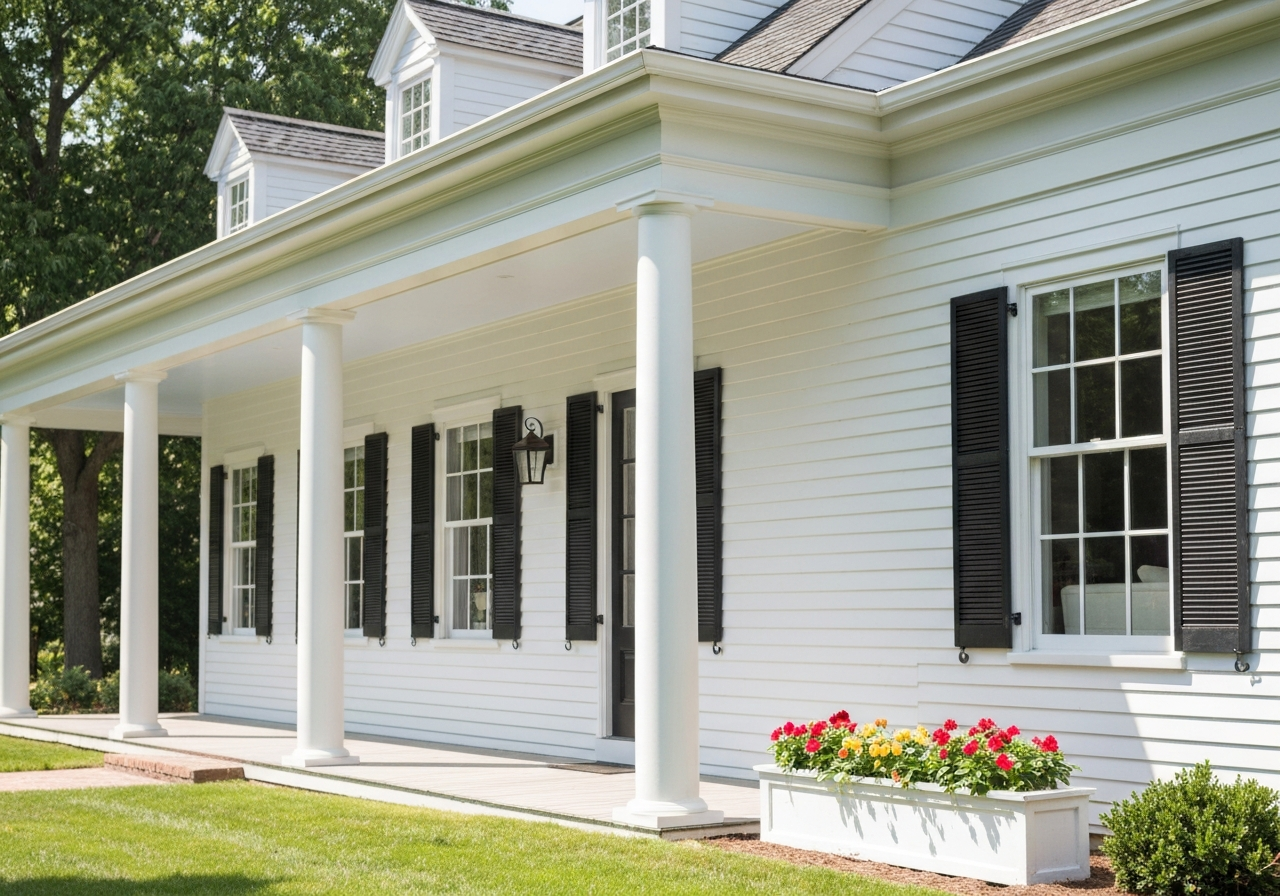 Classic colonial home with weather-resistant finish