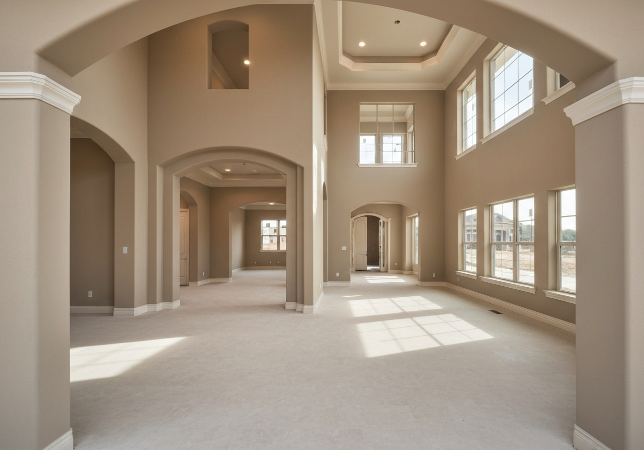 Custom home with warm neutral interior paint