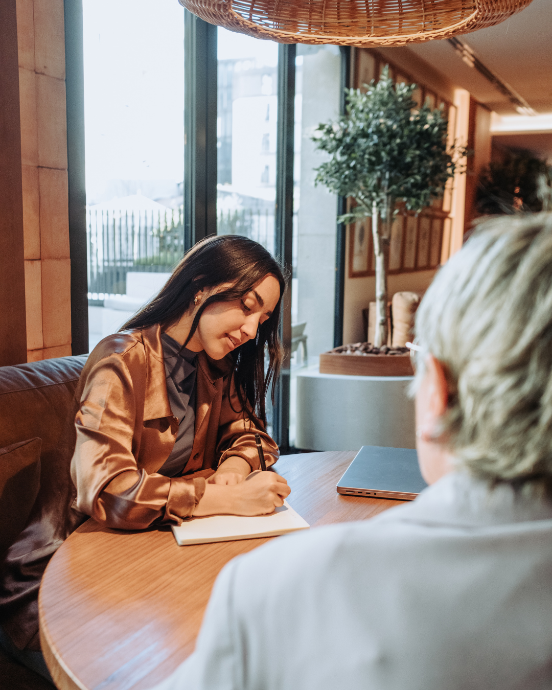 Female applicant in job interview