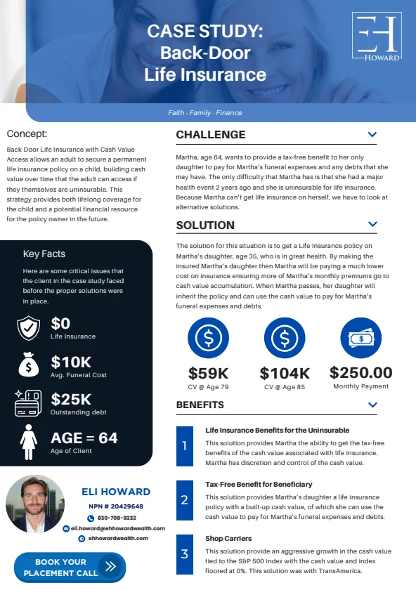 Case Study 4: Back-Door Life Insurance