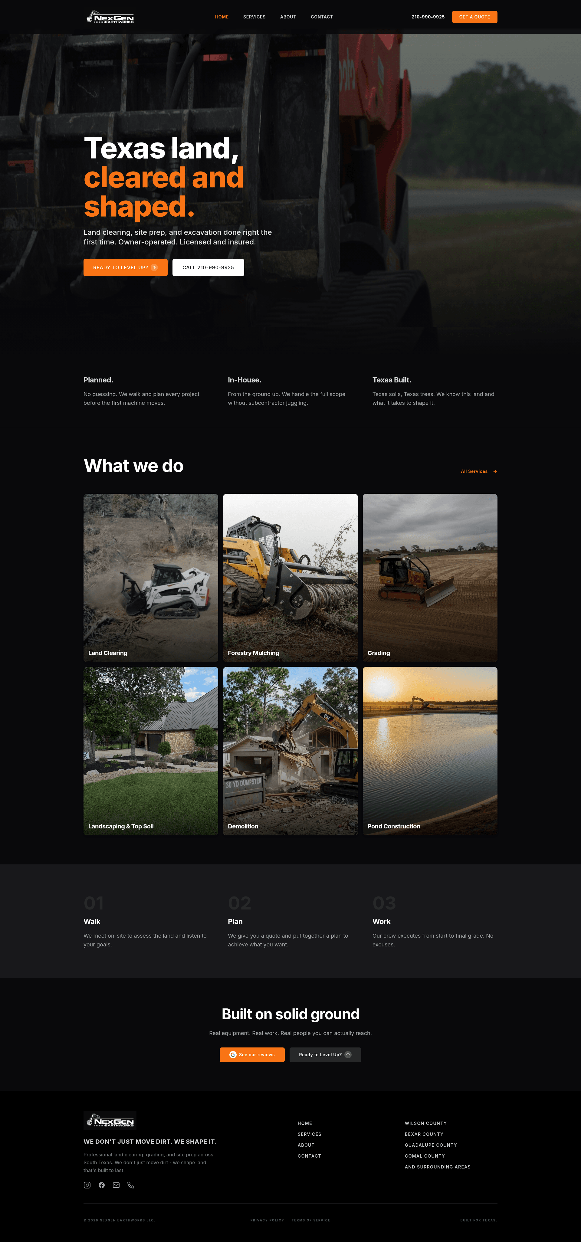 NexGen Earthworks Website Example built by Amplify Creative