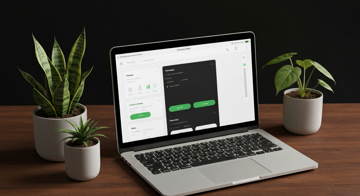 Clean minimalist dashboard on a laptop