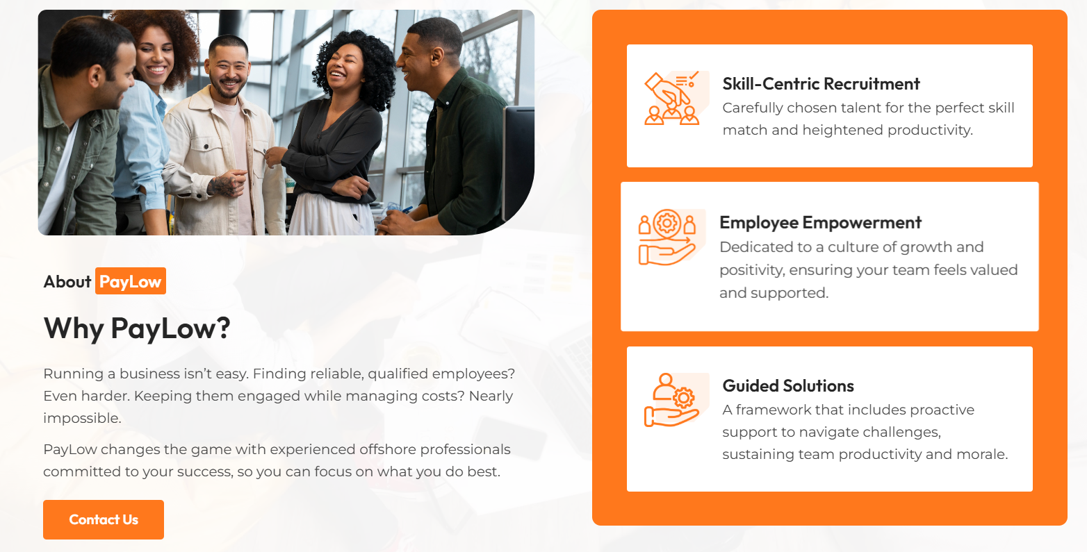 Diverse team laughing