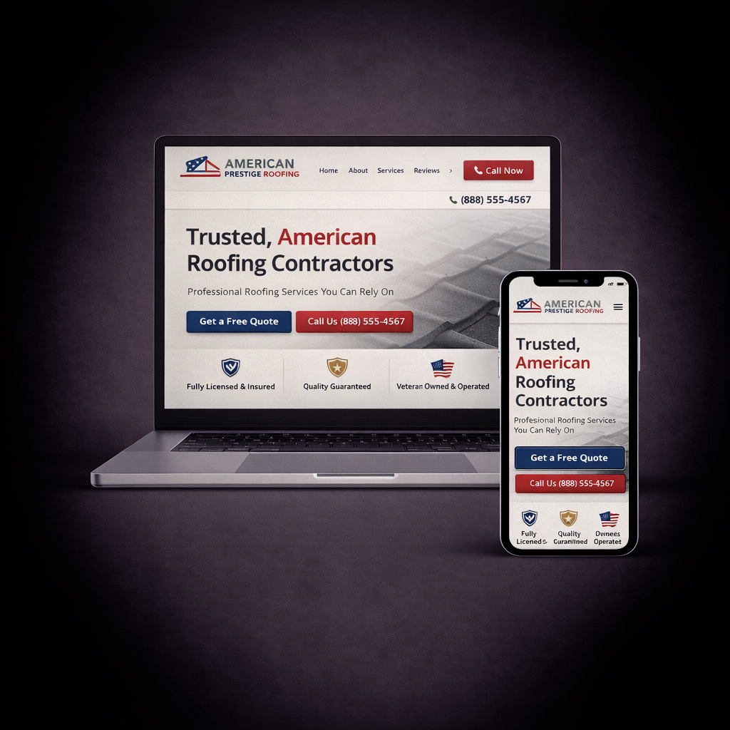 American Prestige Roofing website