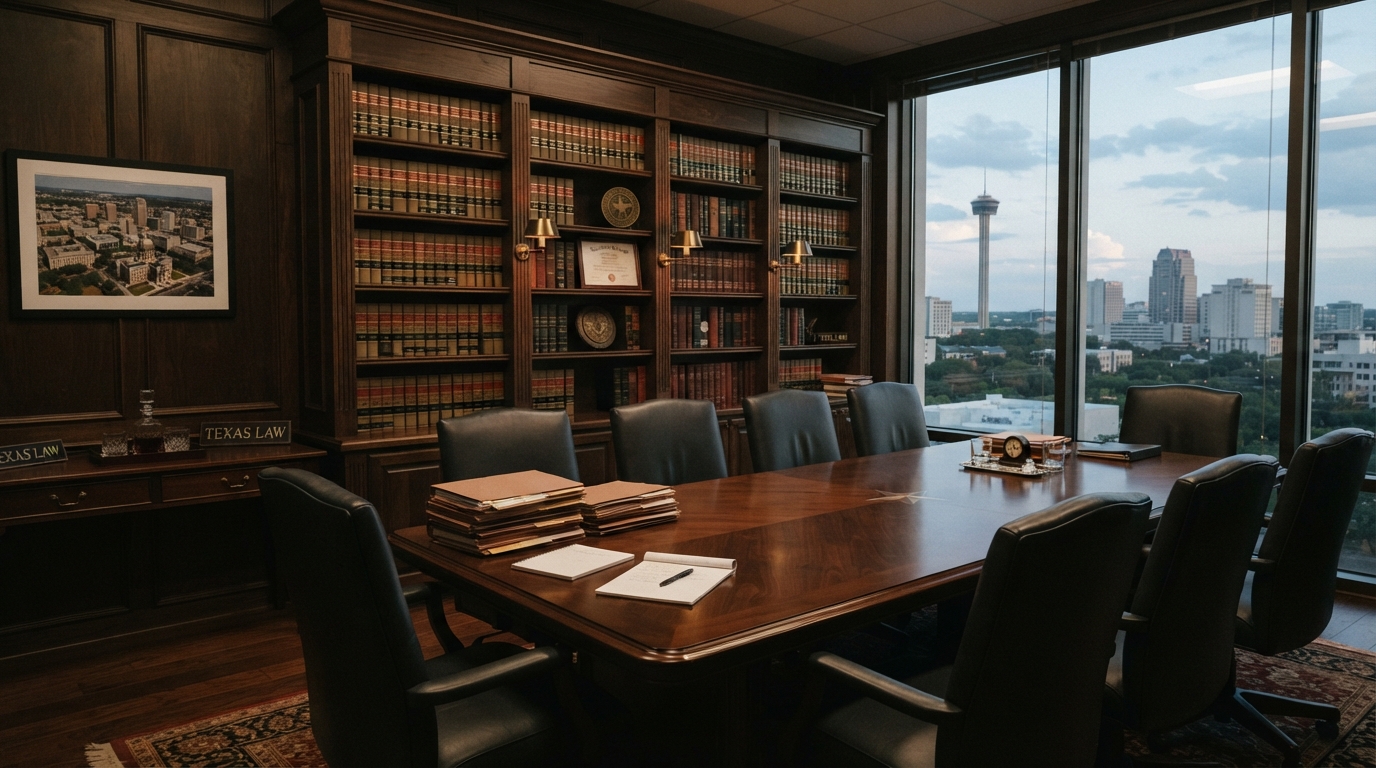 Professional law office interior in San Antonio for civil litigation consultation