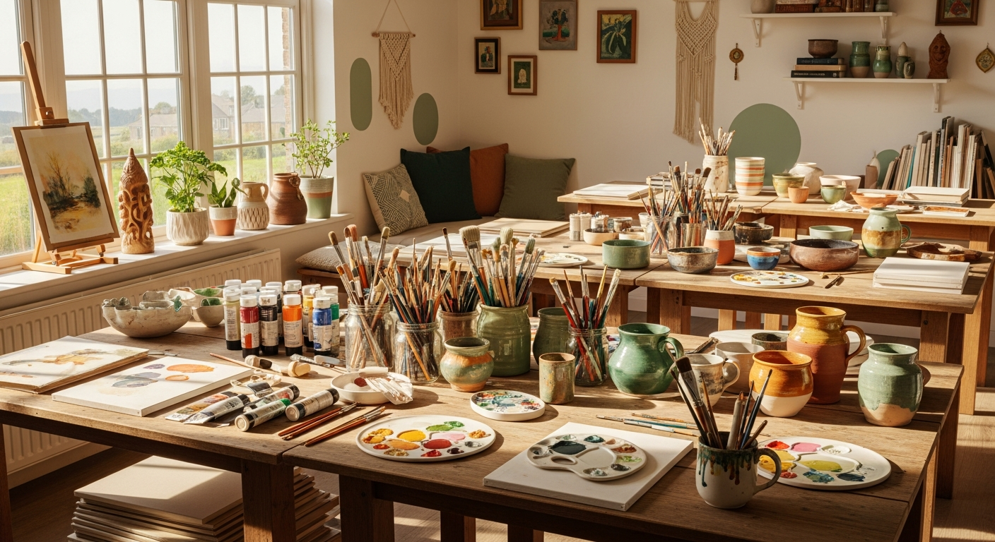 Warm and inviting creative art studio in Coachella Valley