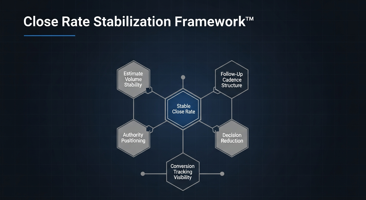 Close Rate Stabilization Framework Diagram