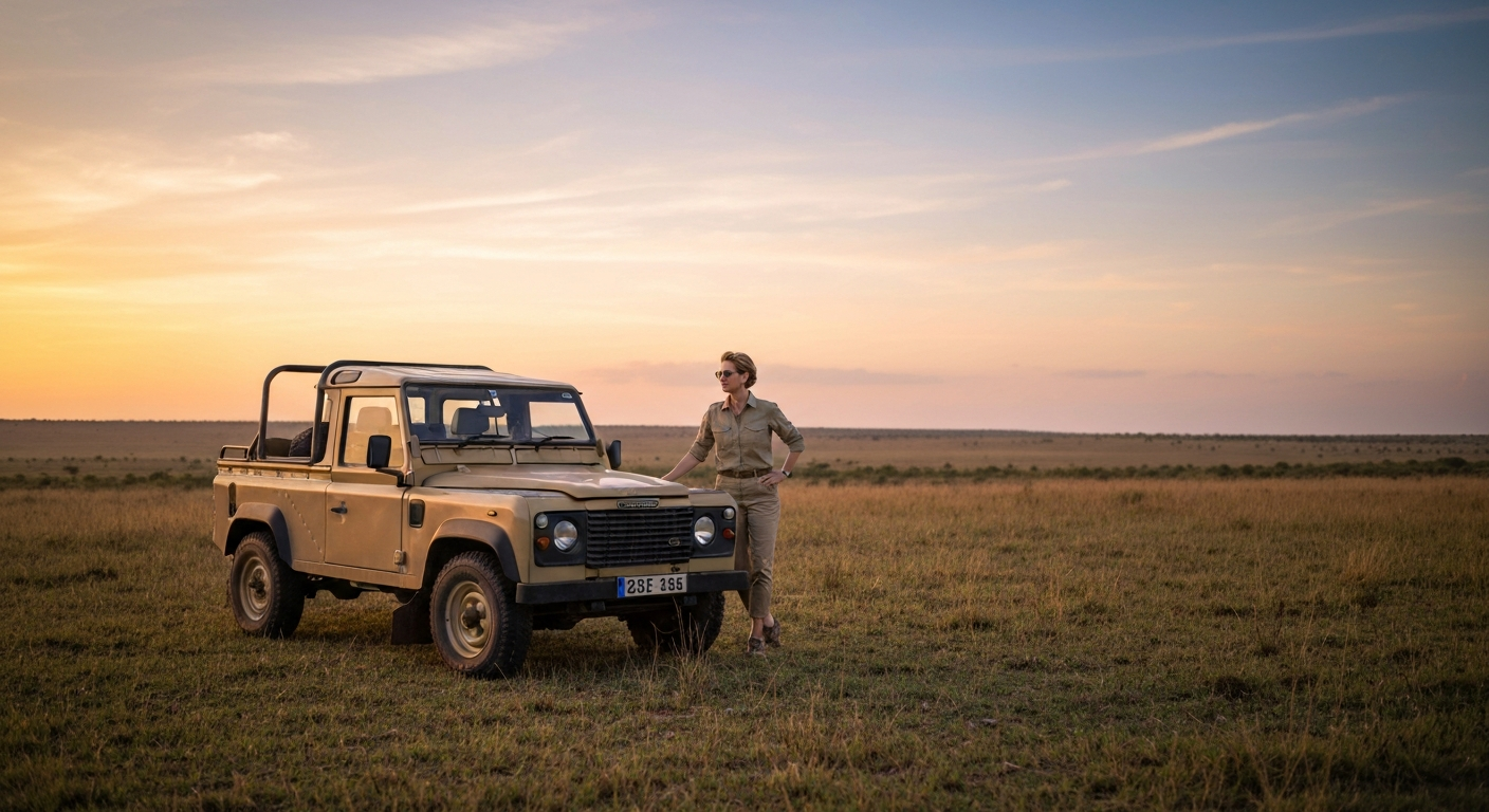 Sophisticated traveler with Defender