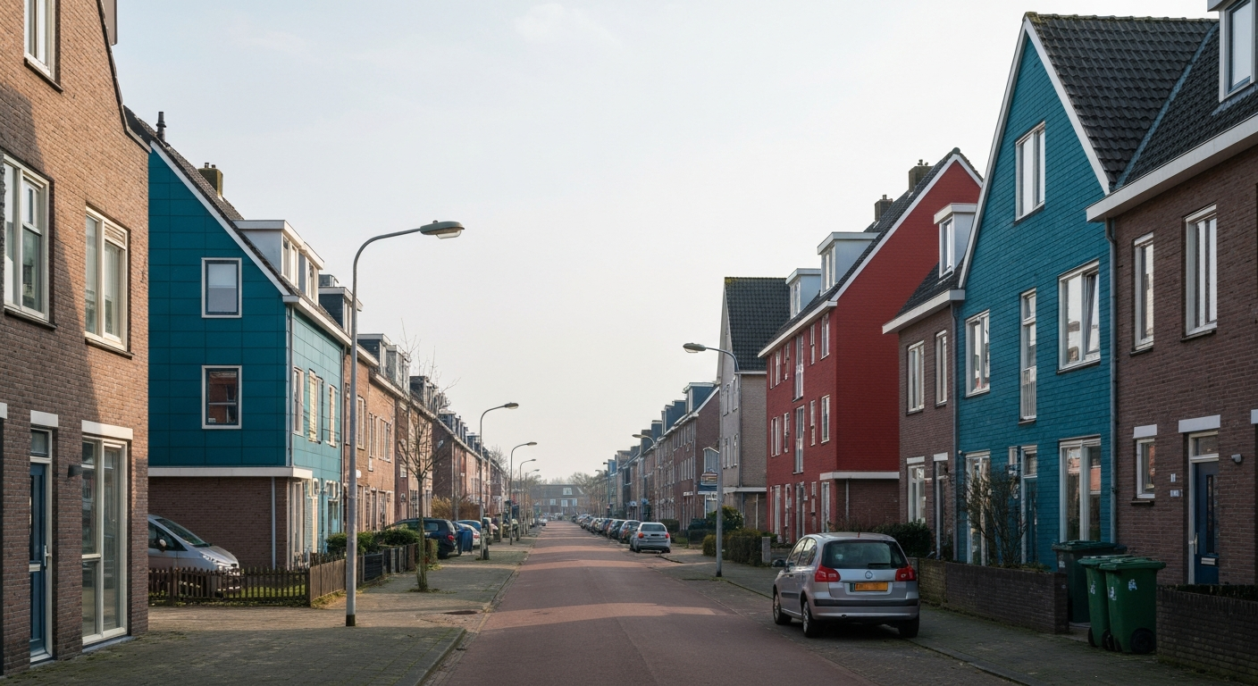 Typisch Hoofddorpse omgeving met moderne architectuur en woningen