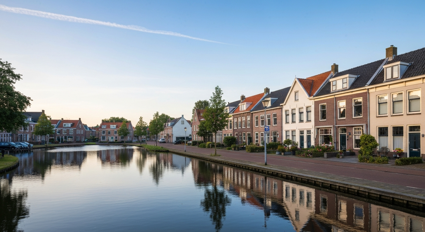 Zicht op de Westeinderplassen en het centrum, het werkgebied van Snelverhuizen in Aalsmeer