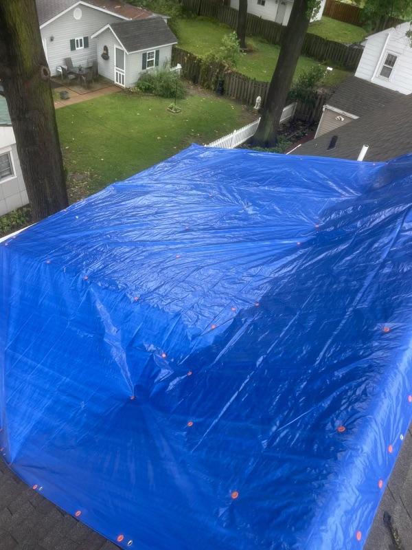Emergency roof tarping