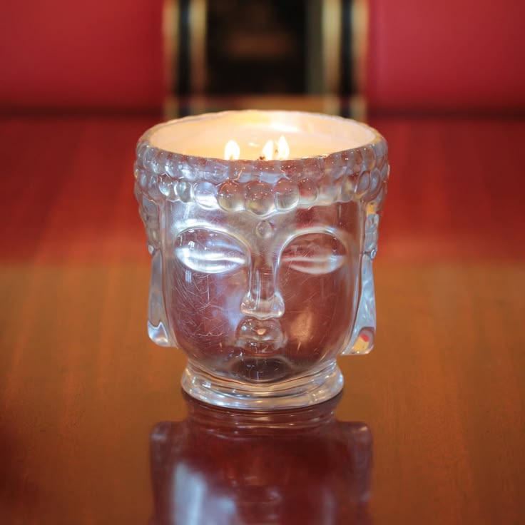 Thompson Ferrier Silver Lined Glass Buddha Candle