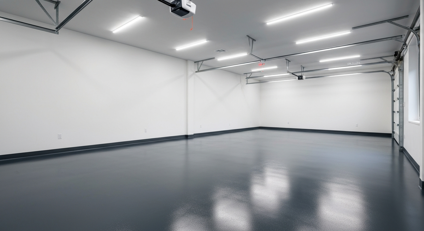 Solid Dark Charcoal Epoxy Floor