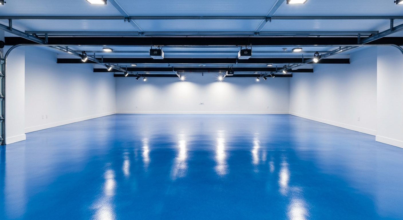 Solid Blue Epoxy Floor