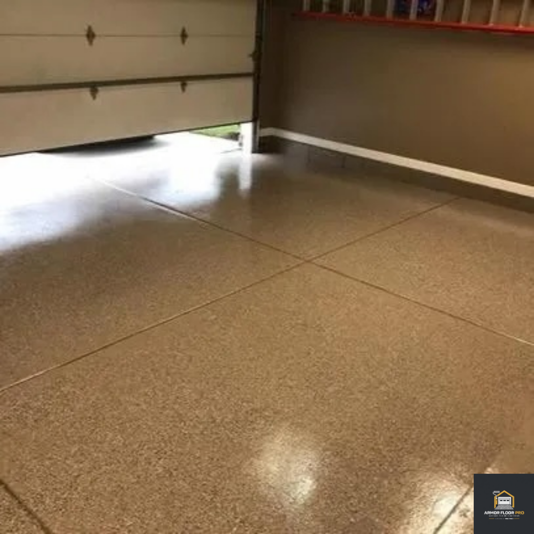 Finished tan flake floor