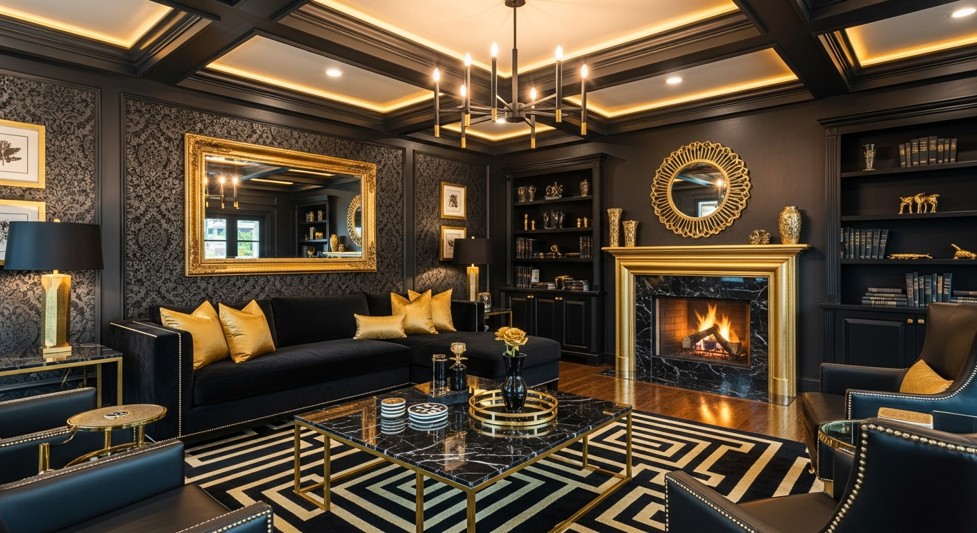 Beautiful luxury living room interior in Springfield MO