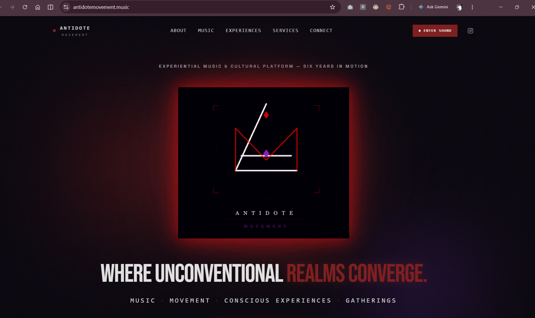 ANTIDOTE MOVEMENT website preview