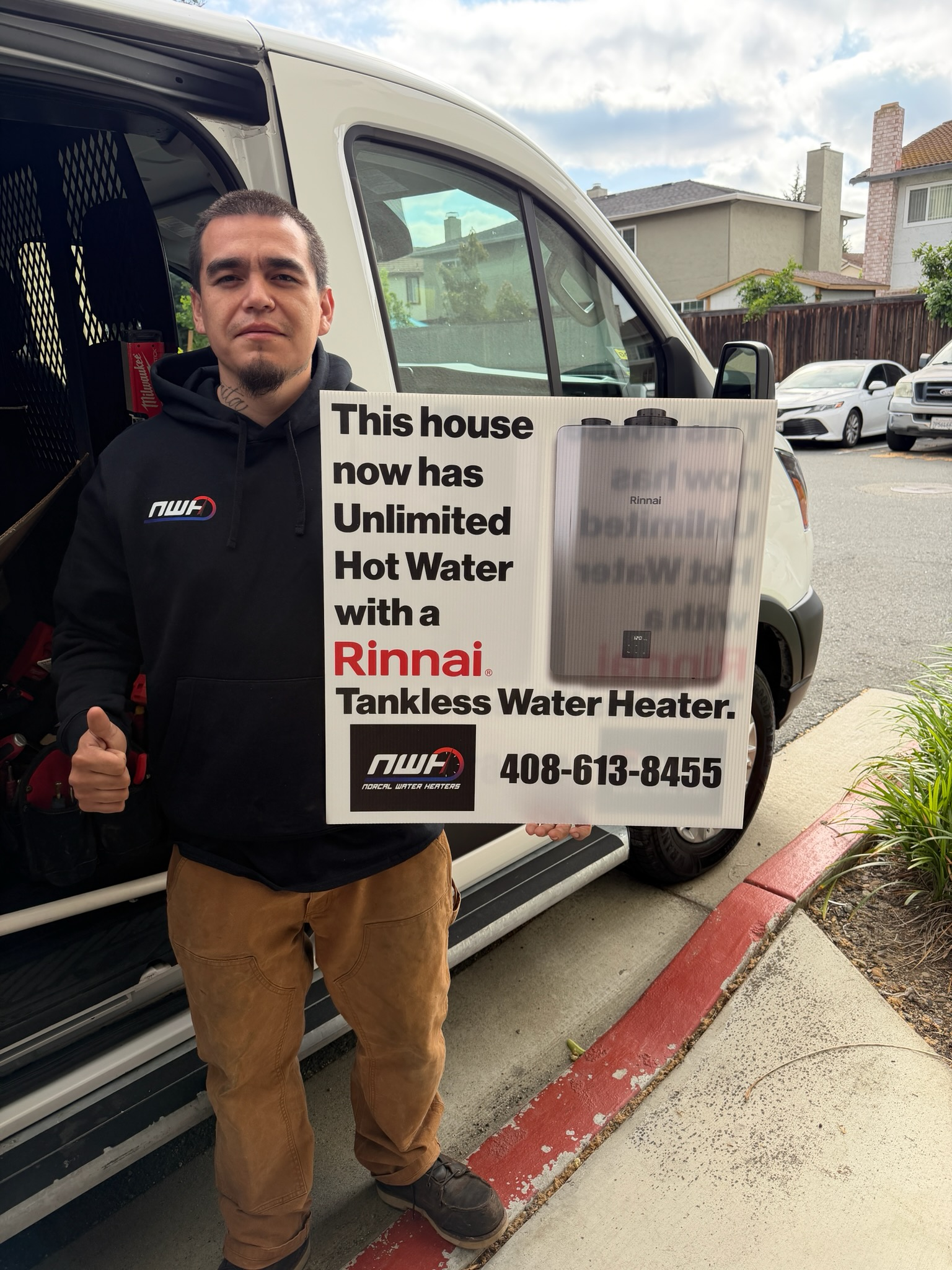 Recent tankless install — San Jose · Rinnai Tankless Water Heater.
