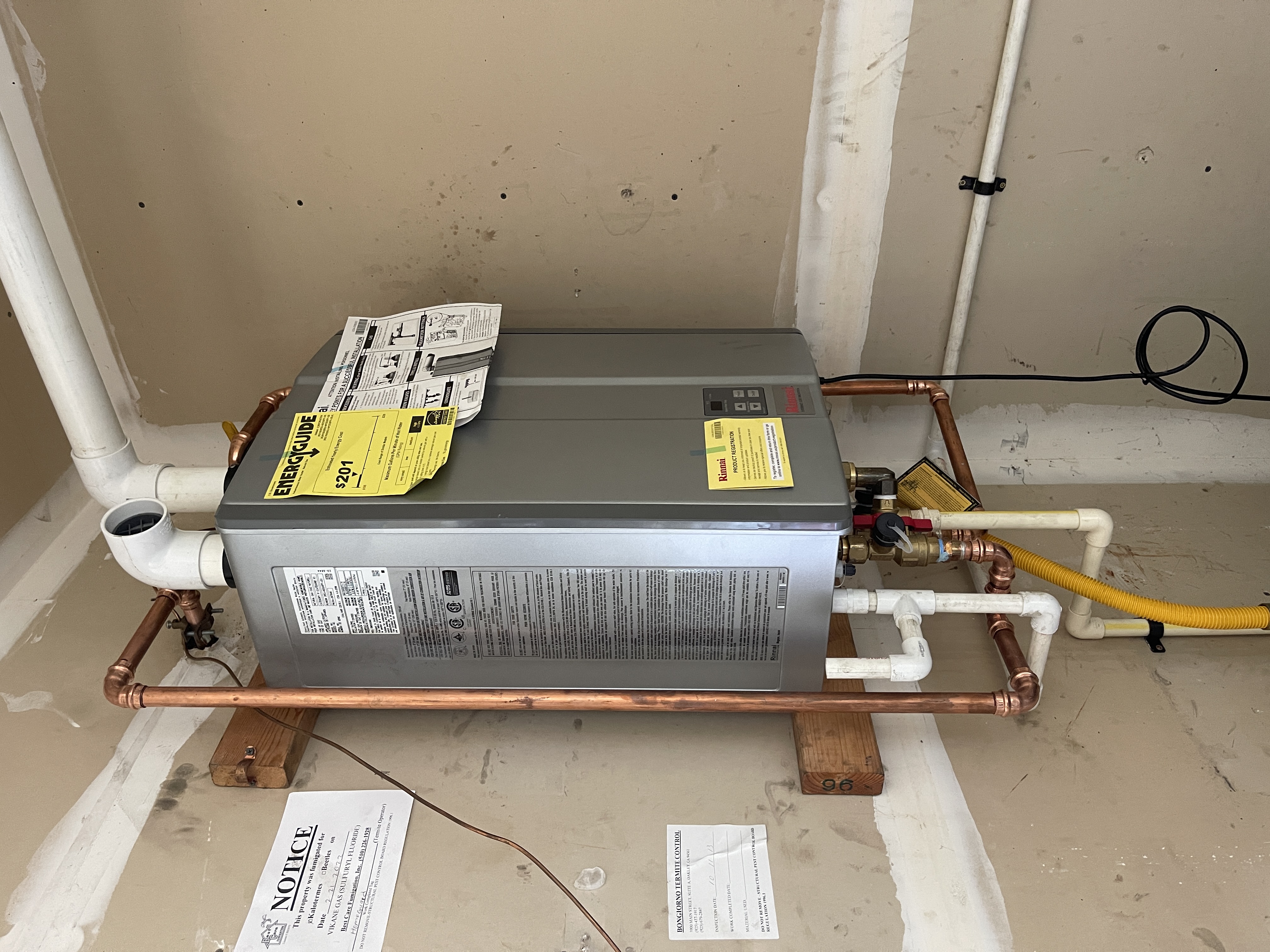 Rinnai Tankless Water Heater Wall Mount Setup