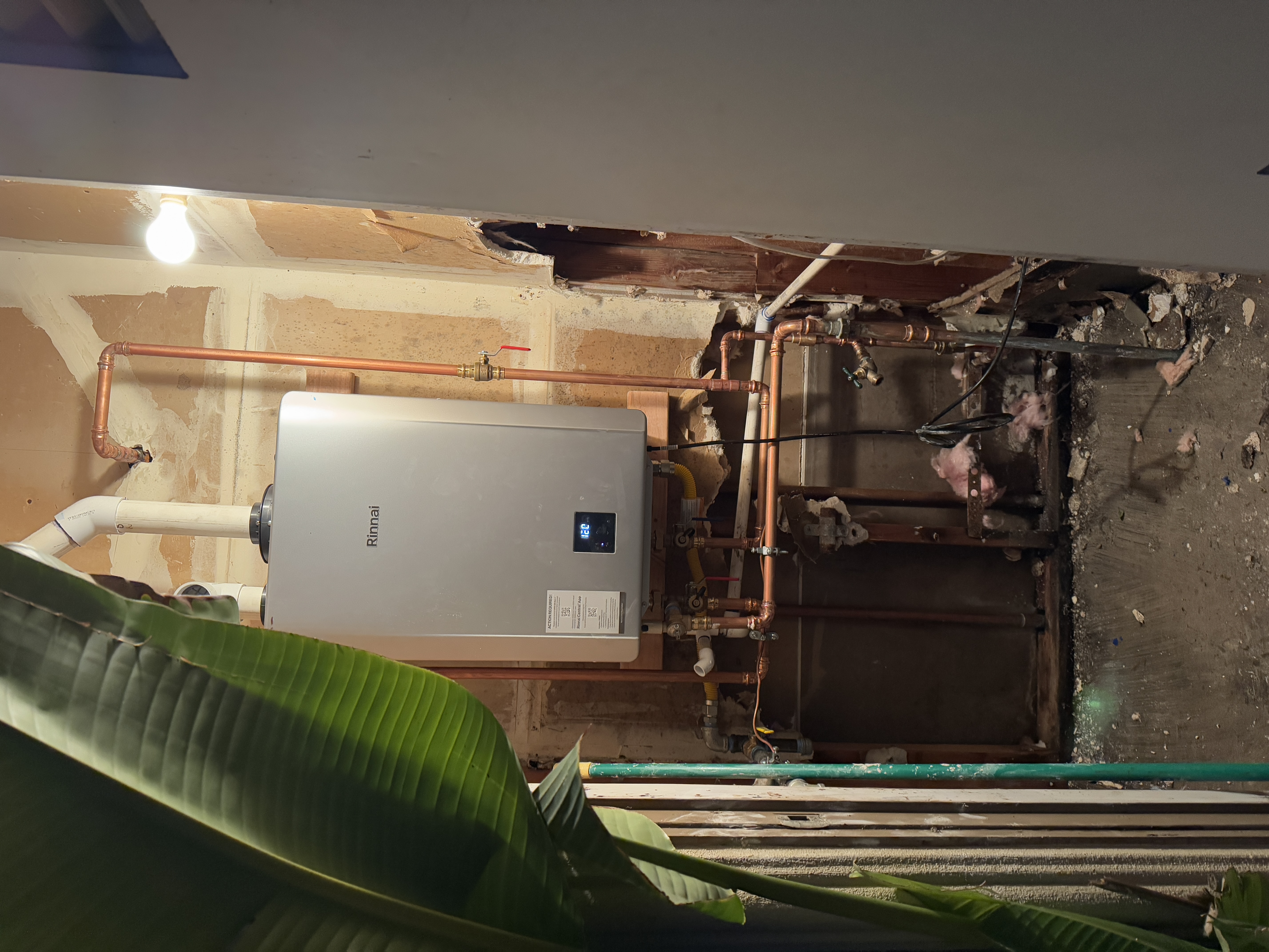 Indoor Rinnai Tankless Water Heater Installation Silicon Valley