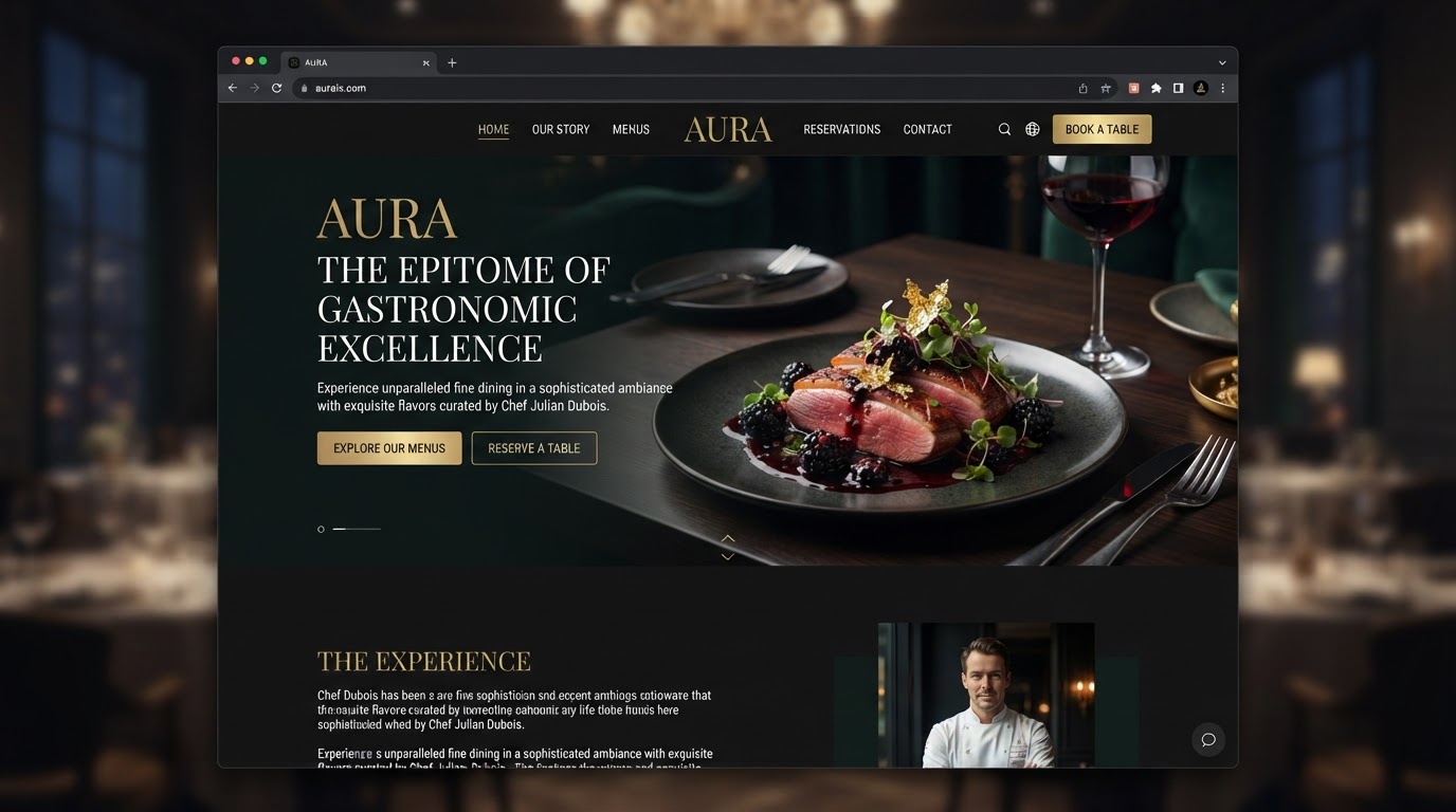 Fine Dining Restaurant website example