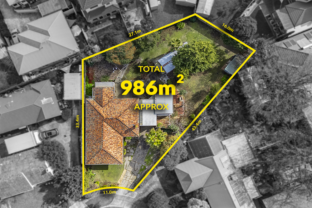Drone aerial view of property with boundaries