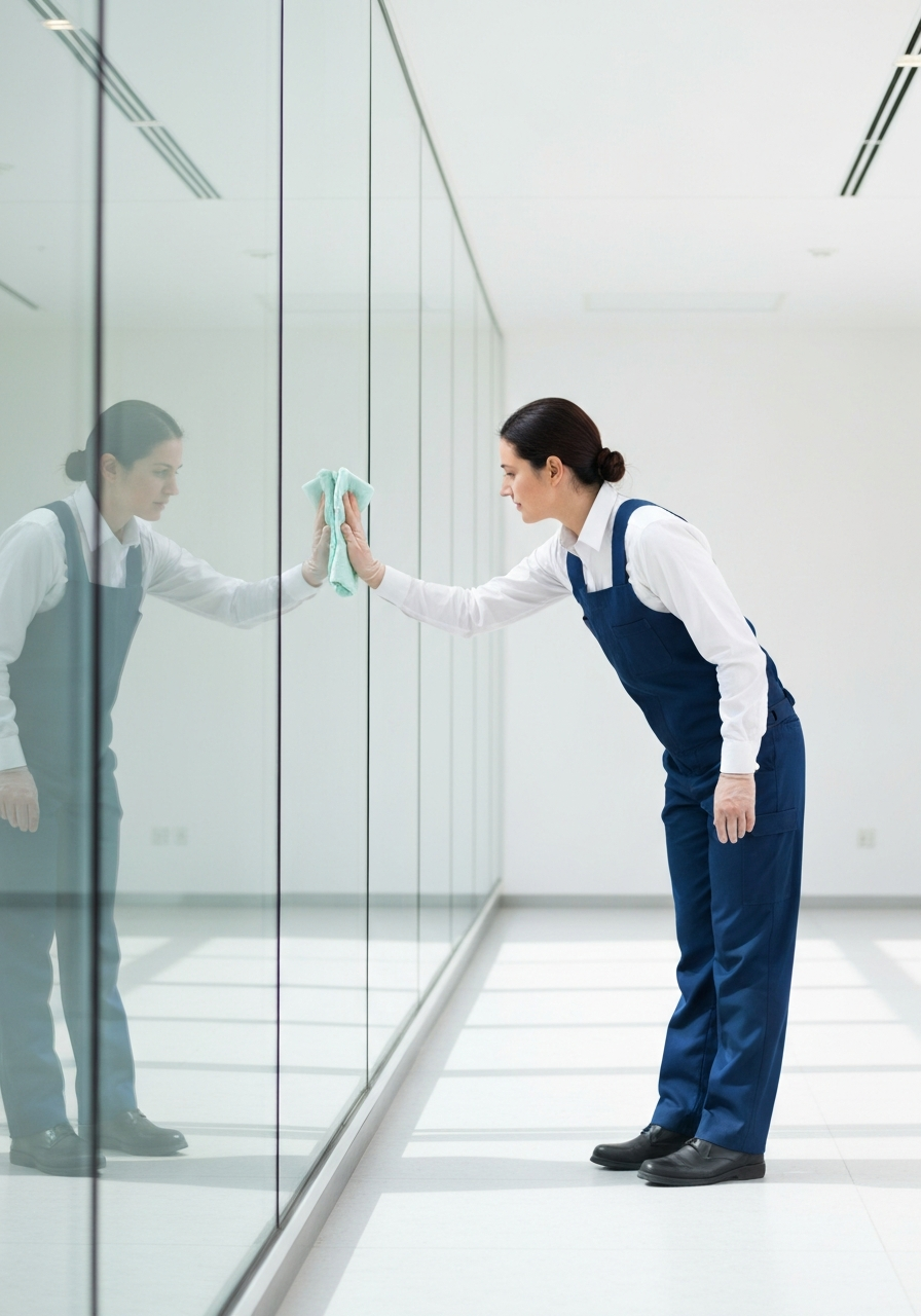 Professional Cleaner performing thorough cleaning service