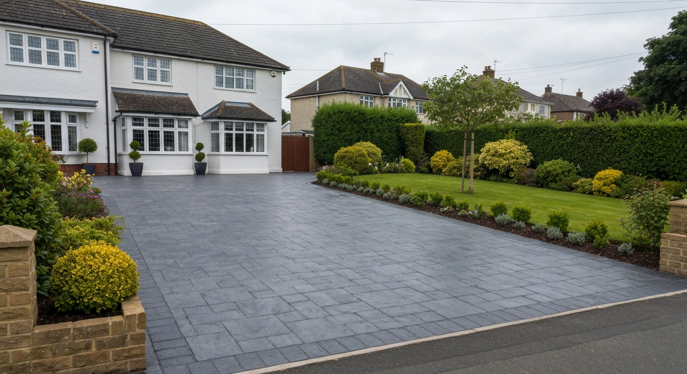Resin bound driveway in Cleckheaton, Bradford area, installed by Pulse Landscaping