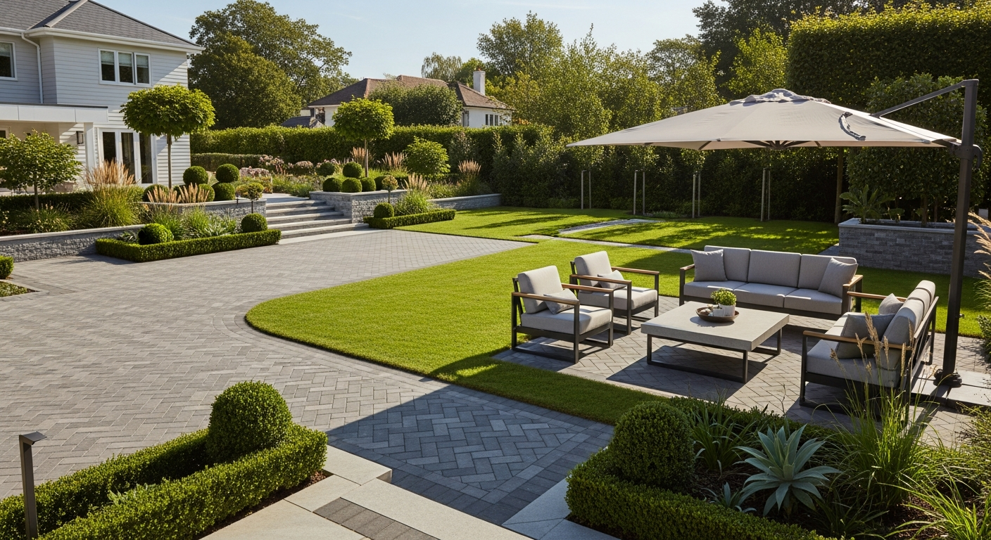 Premium landscaped garden and driveway