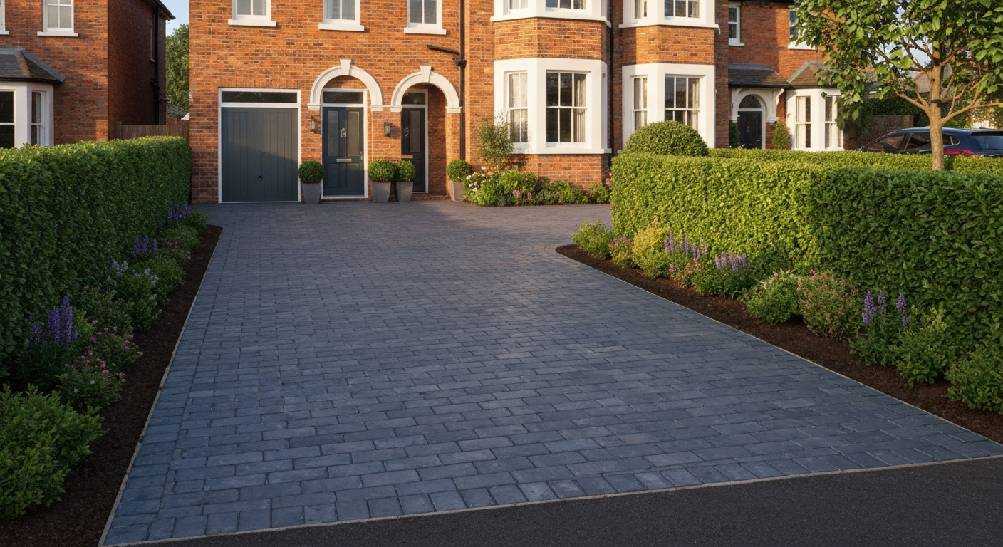 Block paving driveway installed by Pulse Landscaping in Rotherham, South Yorkshire