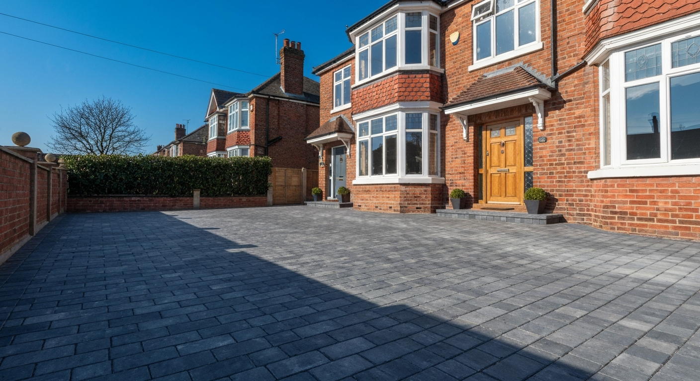 Block paving driveway installed by Pulse Landscaping in Wakefield, West Yorkshire