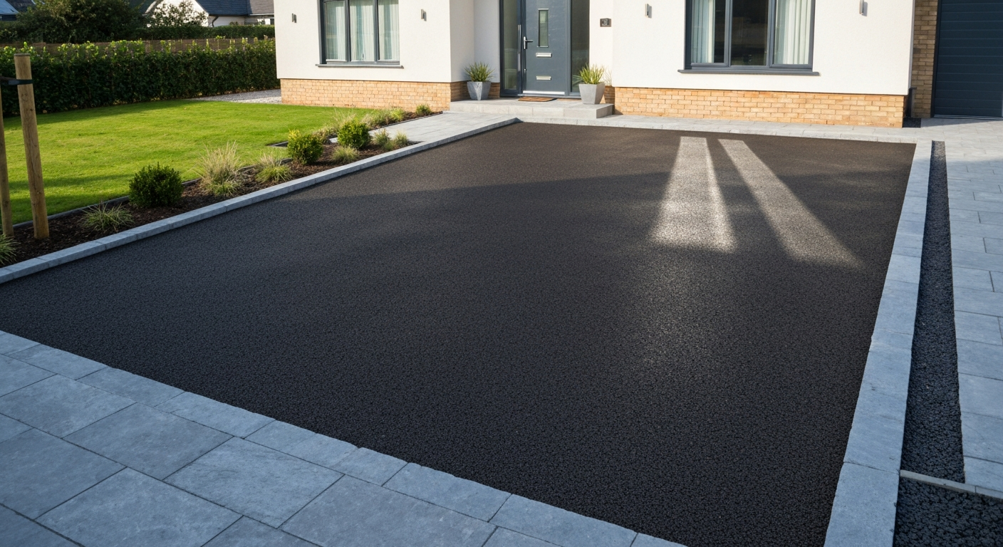Resin bound driveway completed by Pulse Landscaping for a Rotherham homeowner