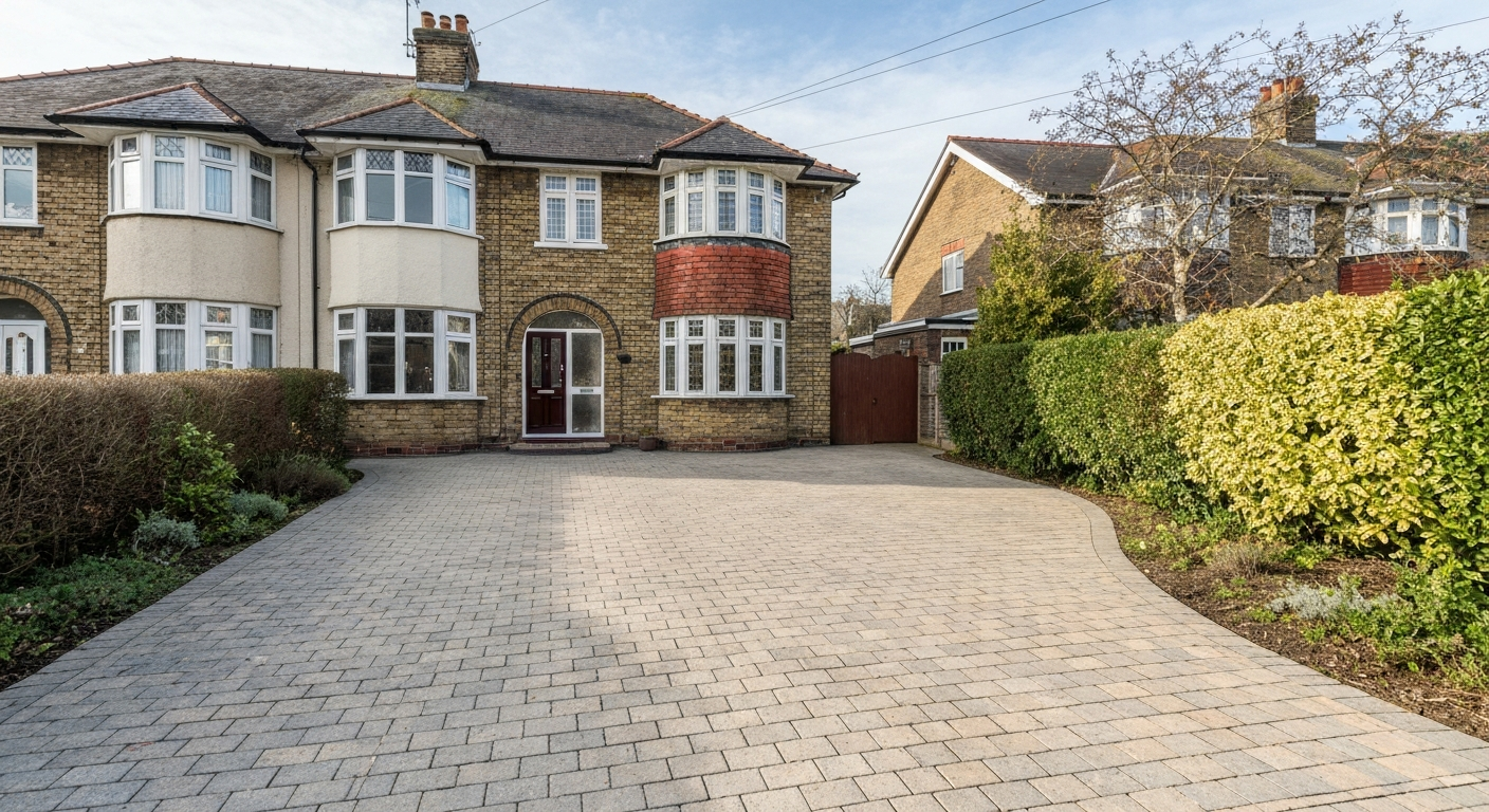 Block paving driveway installed by Pulse Landscaping in South Leeds