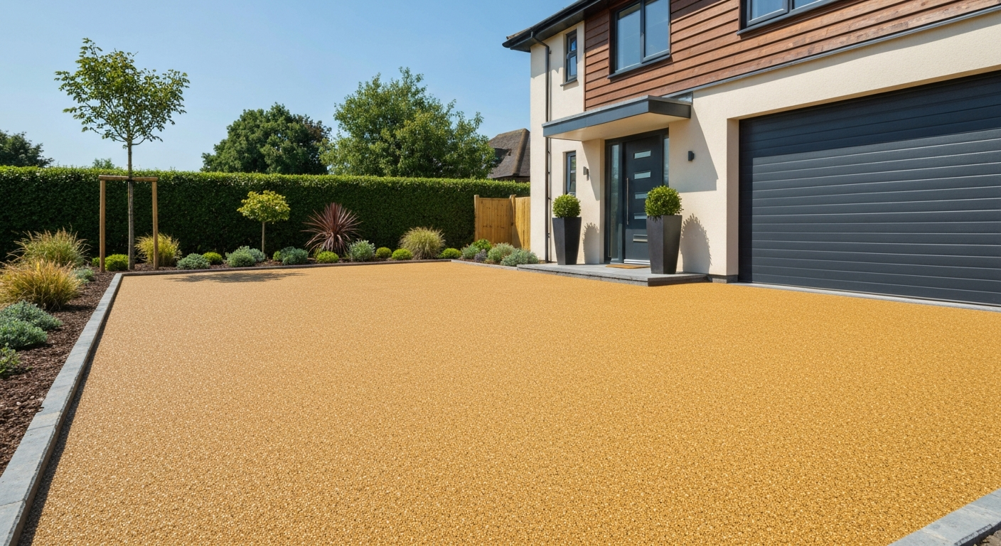 Resin bound driveway installed by Pulse Landscaping in Wakefield West Yorkshire