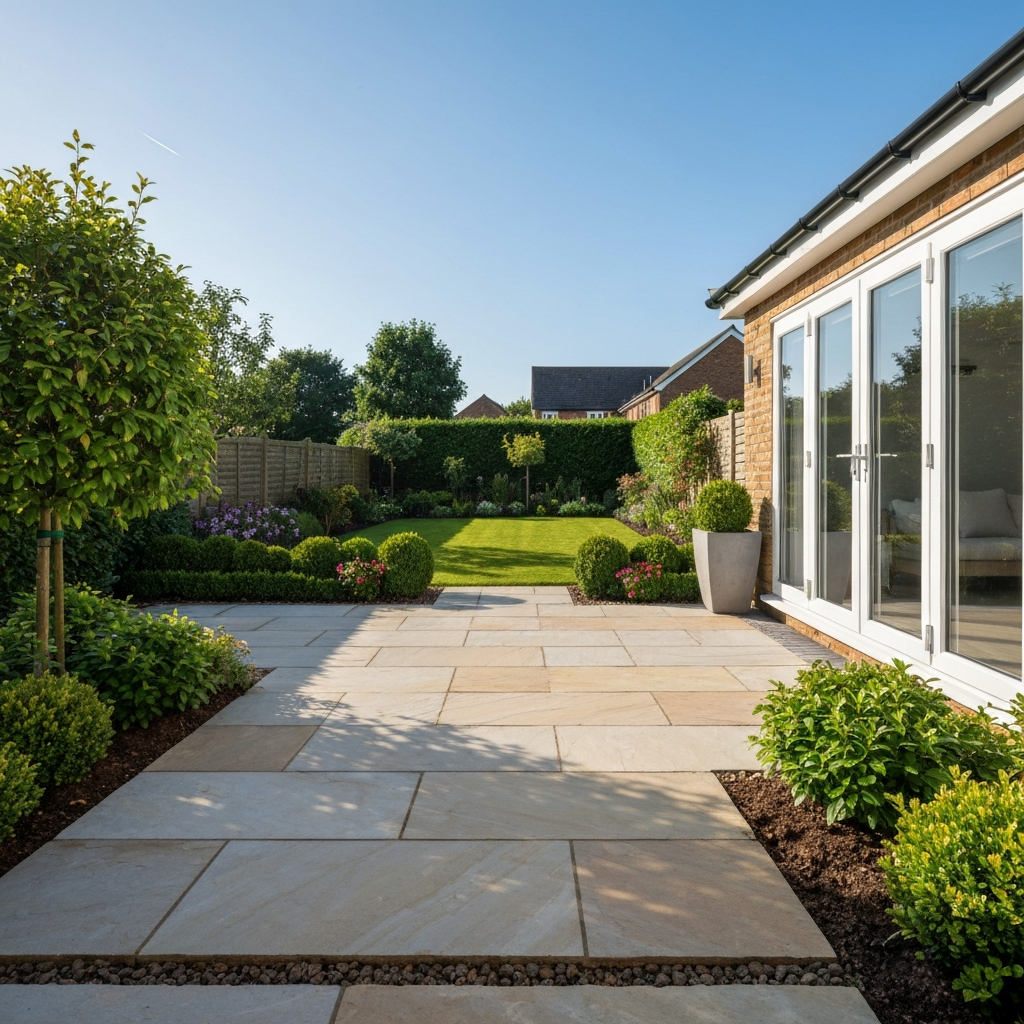 Patio and landscaping project completed by Pulse Landscaping for a Barnsley homeowner