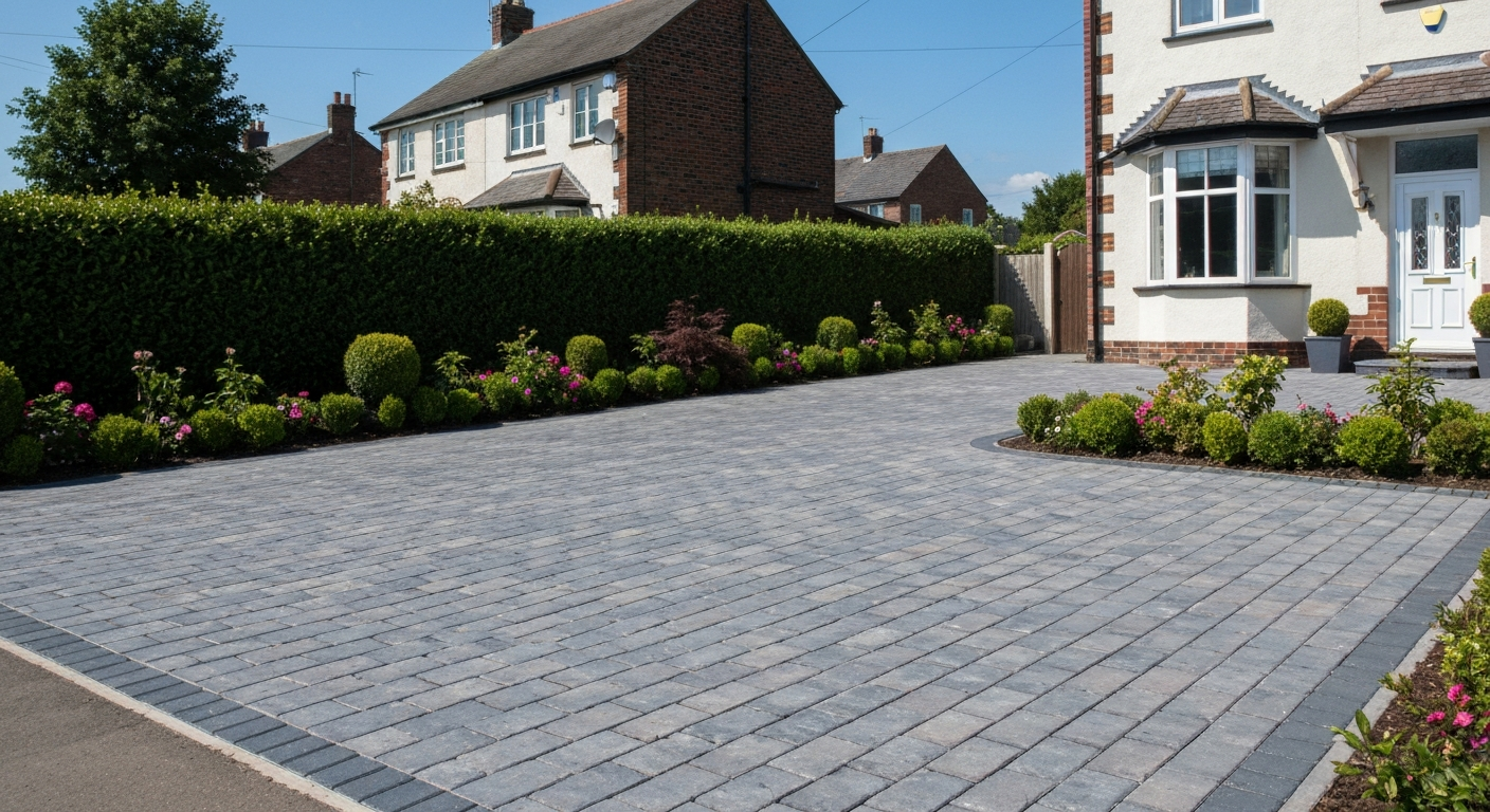 Block paving driveway installed by Pulse Landscaping in Bradford, West Yorkshire