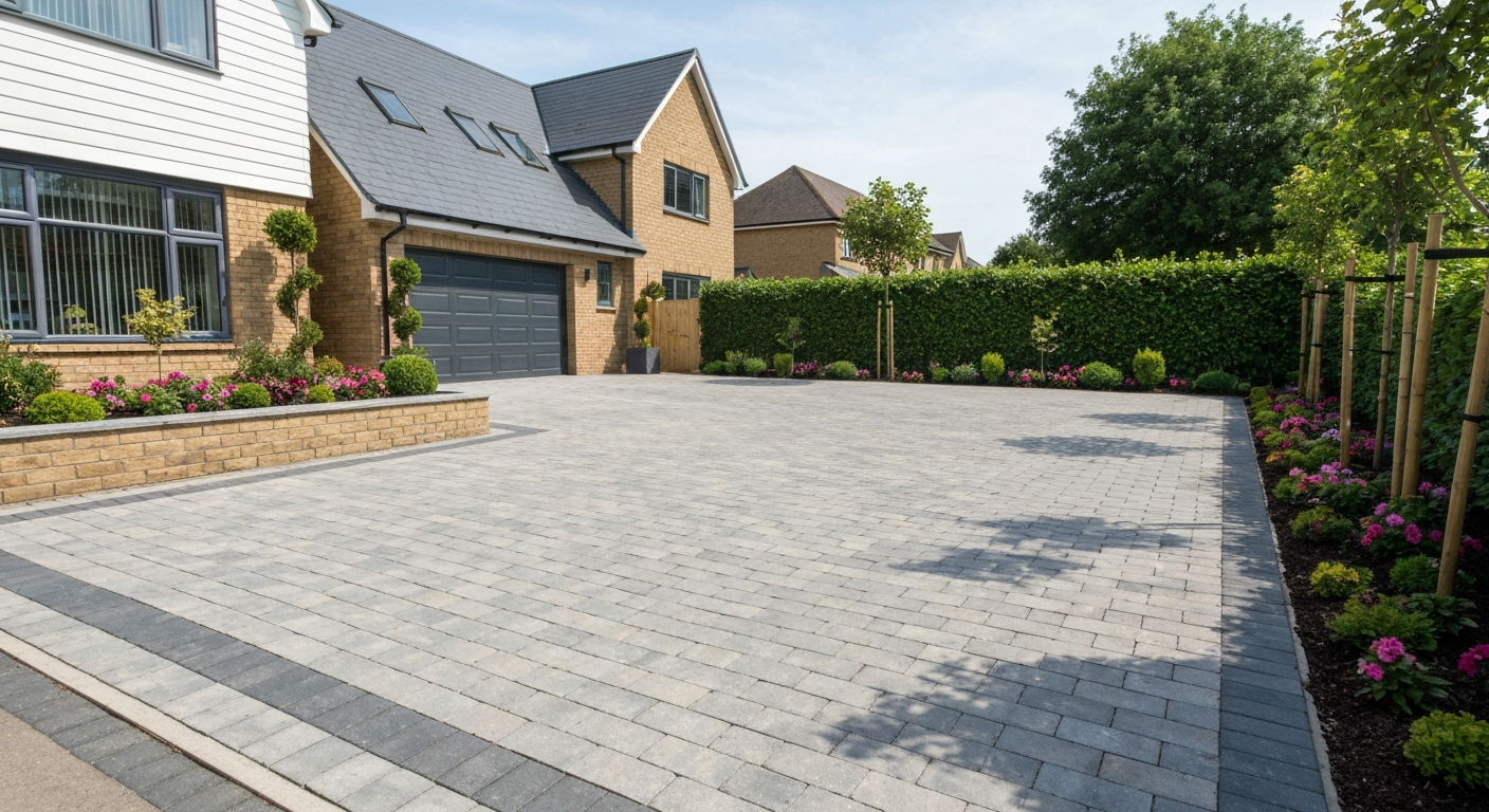 Block paving driveway installed by Pulse Landscaping in Wakefield West Yorkshire