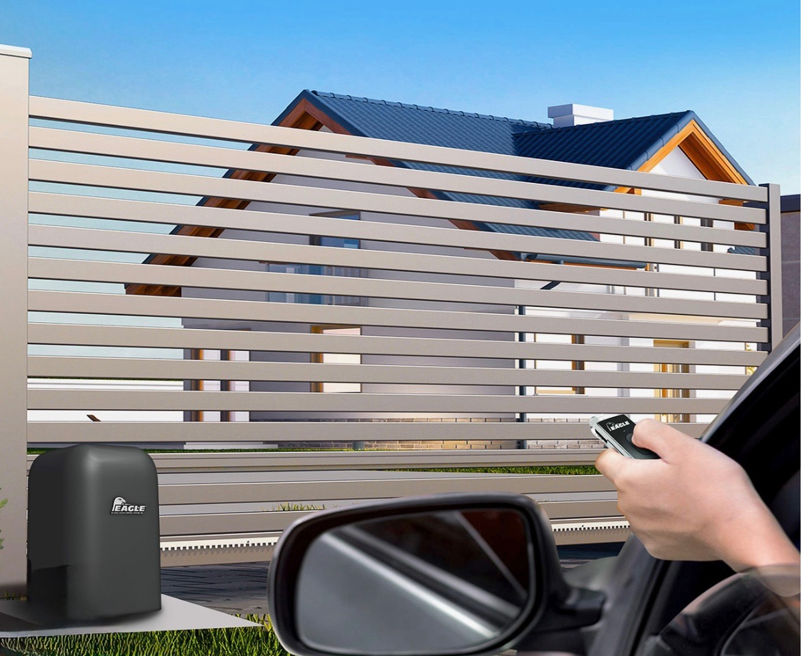 Automatic driveway gate motor installation