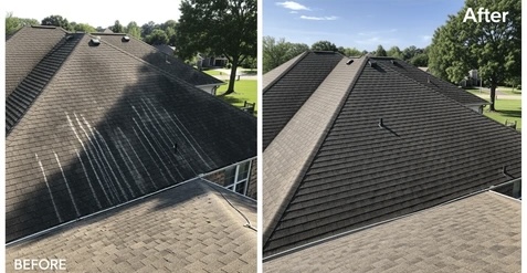 Roofing before and after transformation