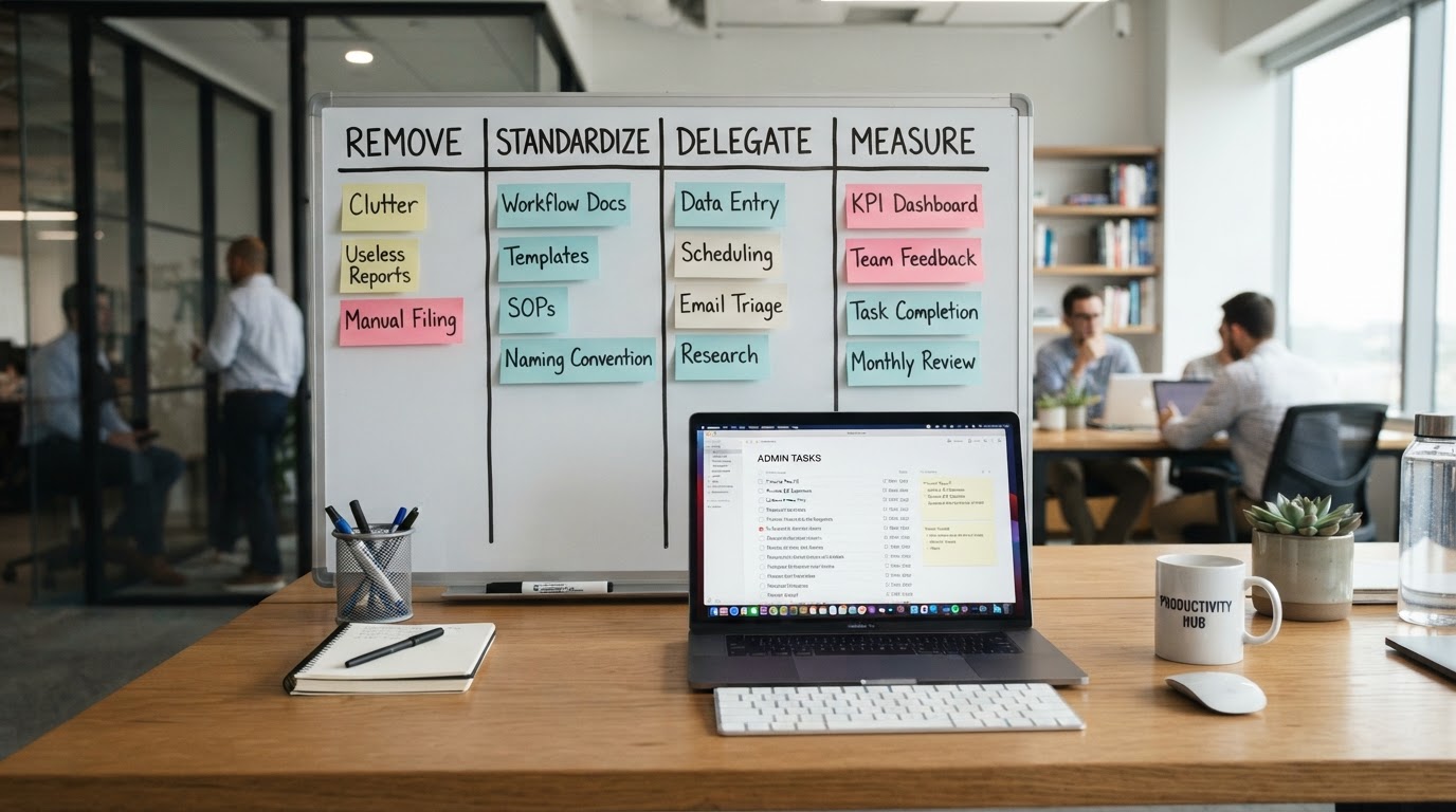 The Outsource Admin Support Framework: Remove, Standardize, Delegate, Measure