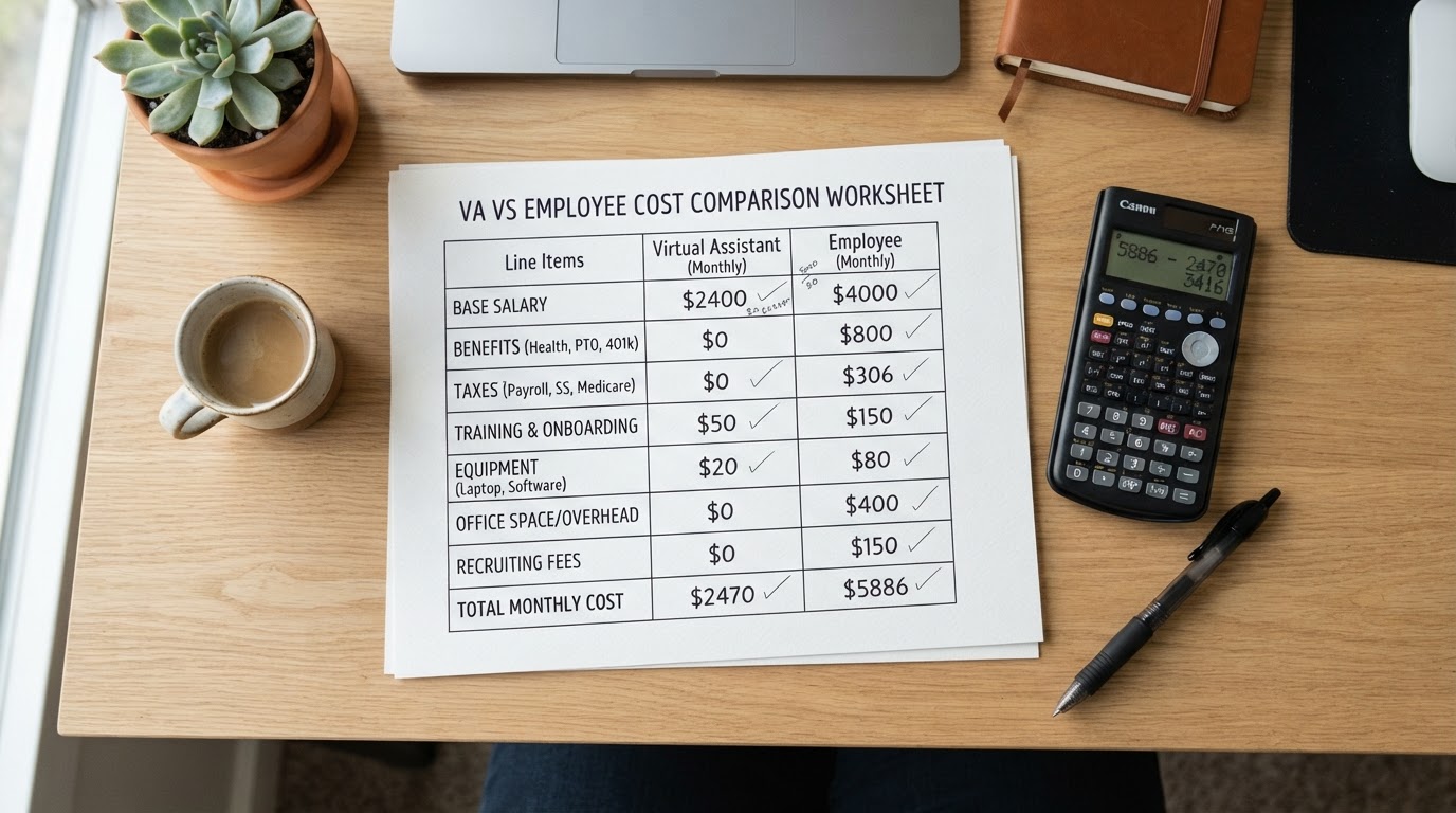 Virtual Assistant vs Part-Time Employee: 2026 Cost Breakdown & Hidden Costs