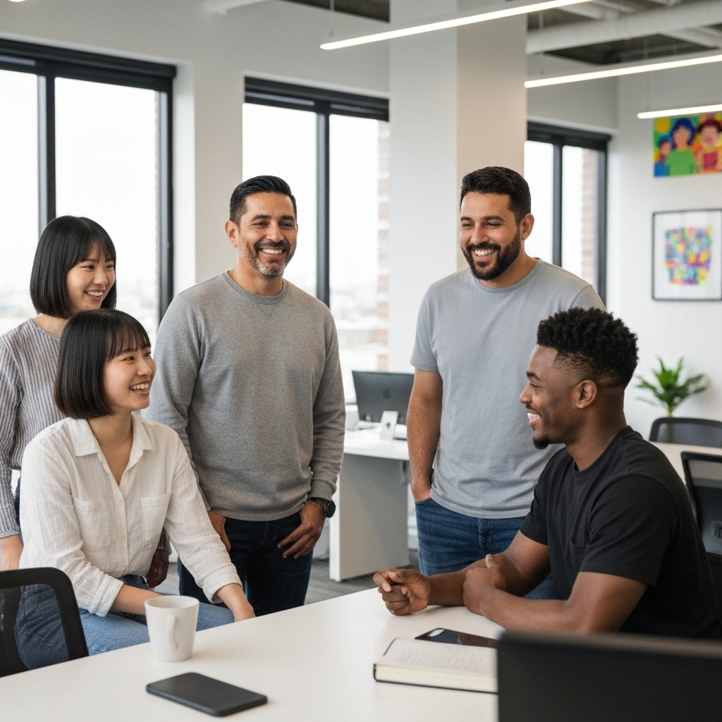Diverse team of employees