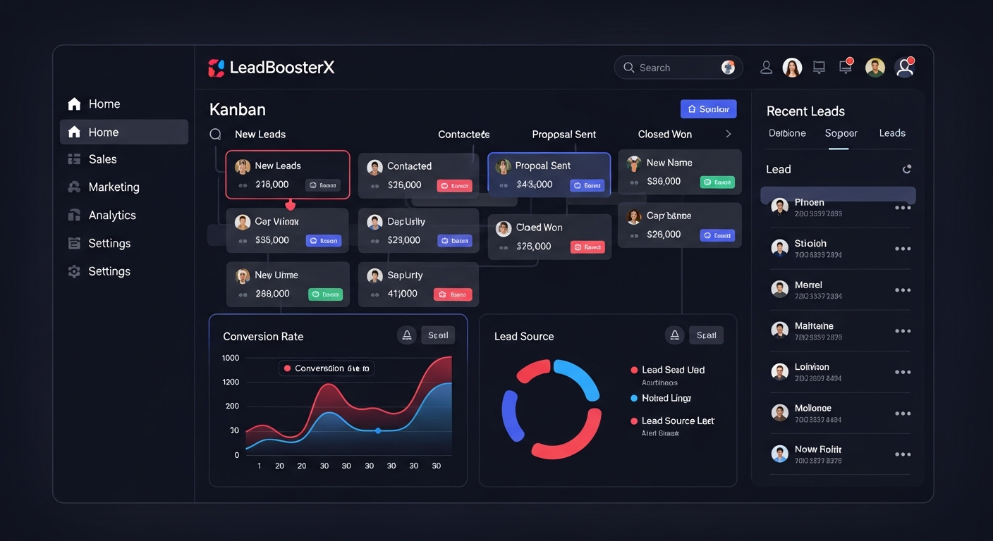 LeAdBOosterX CRM Dashboard