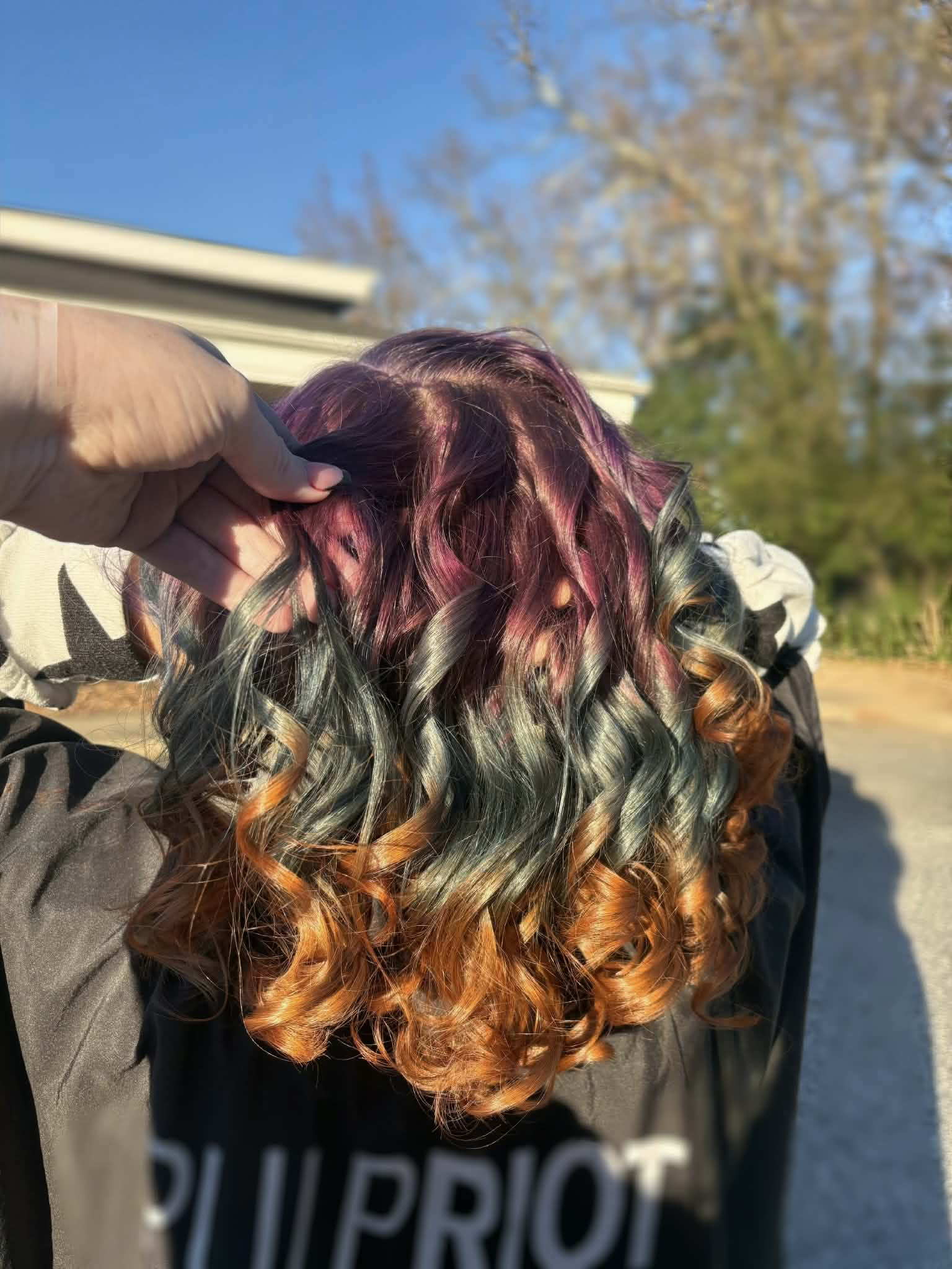 Vivid sunset colors curls