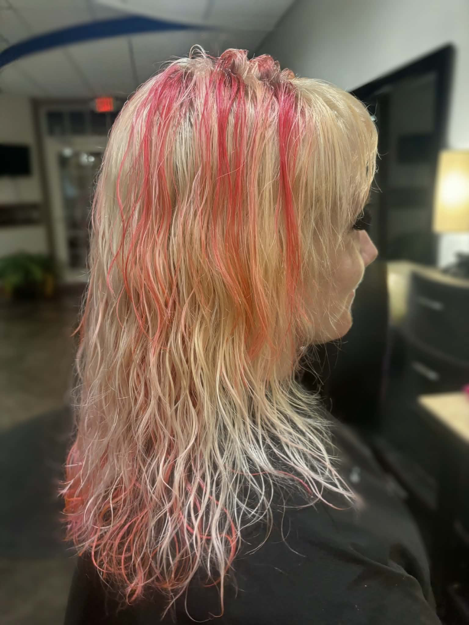 Pink and orange highlights