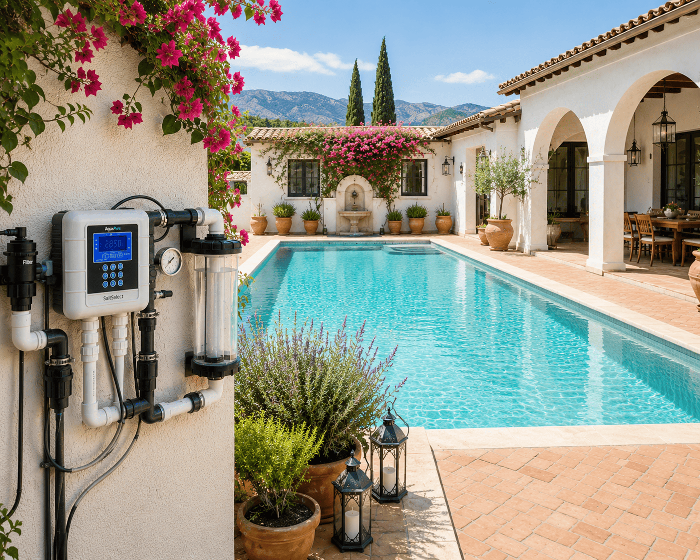 Saltwater pool system installation