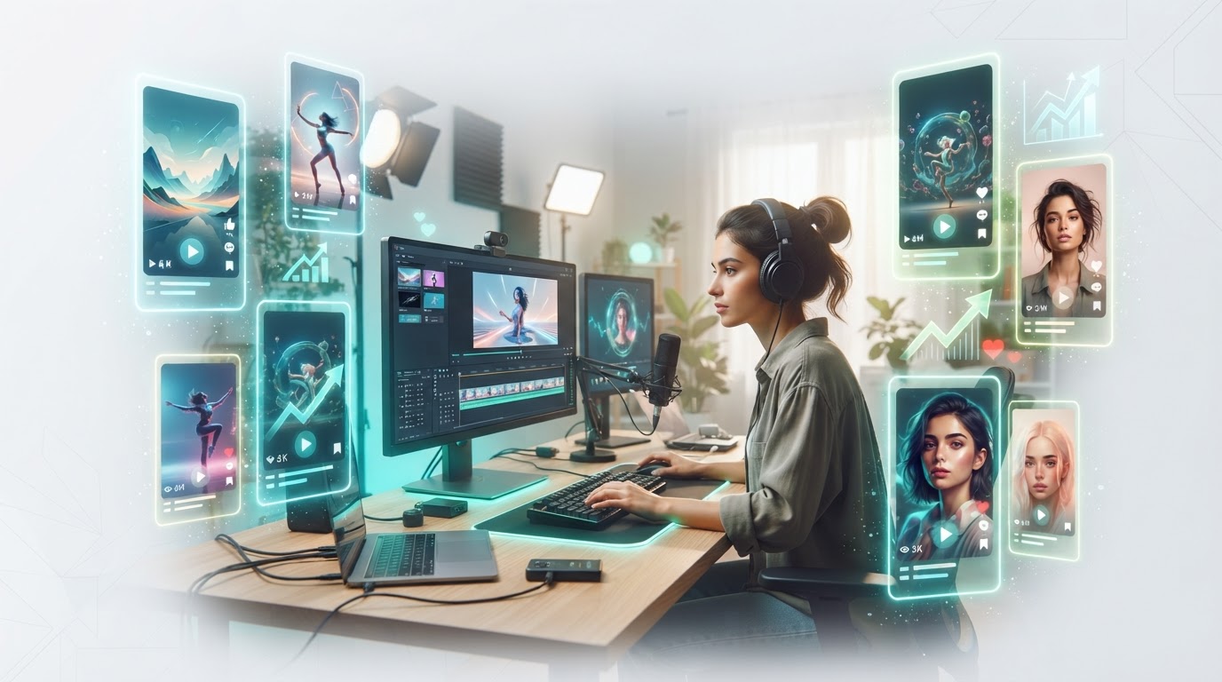 Creare videoclipuri cu inteligență artificială pentru YouTube și TikTok